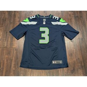 Seattle Seahawks Jersey Mens Large NFL Football Russell Wilson 3 Nike On Field